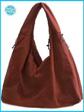 Large Nylon Hobo Bag Crescent Shoulder Tote Shopper Handbag Versatile